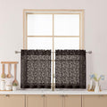 Chyhomenyc Chocolate Sheer Curtains 24 Inch Length, Light Filtering Leaf Tufted by Chyhomenyc