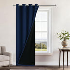 Yakamok 100% Blackout Curtains 96 Inches Long, 2 Thick Layers Heat and Full by Yakamok