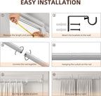 SMODBRODRE 32-48 Inch Silver Curtain Rod Set - Image 4