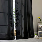 Black Sheer Curtains for Bedroom Living Room 45 Inch Length 2 Panels, Soft Airy - Image 8