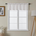 Chyhomenyc Cream Valance for Windows, Light Filtering Faux Linen Textured Small by Chyhomenyc