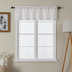 Chyhomenyc Cream Valance for Windows, Light Filtering Faux Linen Textured Small by Chyhomenyc