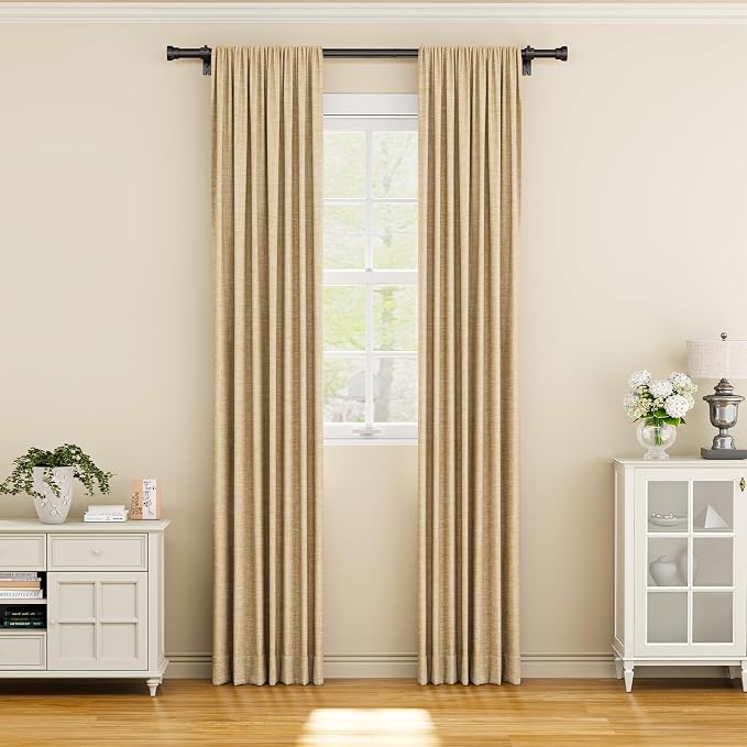 YaFex Curtain Rods 2 Pack 32-58 Inch, Heavy Duty 1 Inch Curtain Rod, Modern - Image 2