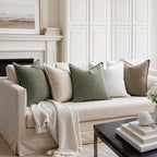 MIULEE Decorative Linen Pillow Covers 20x20 Inch Olive Green ​Boho Farmhouse - Image 4