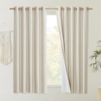 NICETOWN Natural 100% Blackout Short Curtains 63 inches Lenghth Burg - Image 2