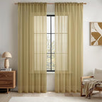 MIULEE 2 Panels Solid Color Sheer Window Curtains Elegant Window Voile by MIULEE