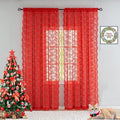 YJ YANJUN Vintage Lace Curtains 96 Inches Long-Victorian Floral Pattern Red by YJYANJUN