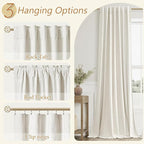 Guken Cream 100% Blackout Curtains 54 Inch Length 2 Panels Set - Image 6