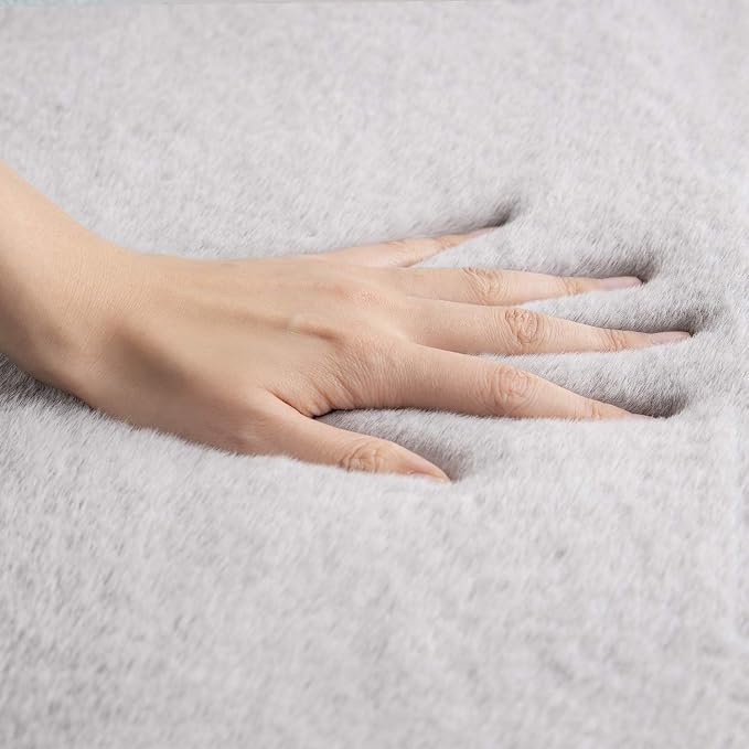 Ashler Faux Fur Rug, Ultra Soft Faux Rabbit Fur, 6 x 9 Feet Rectangle, Machine - Image 5