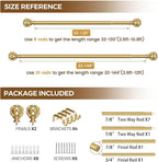 KAMANINA Gold Curtain Rod 72 to 144 Inch, Telescoping Single Drapery Rods - Image 9