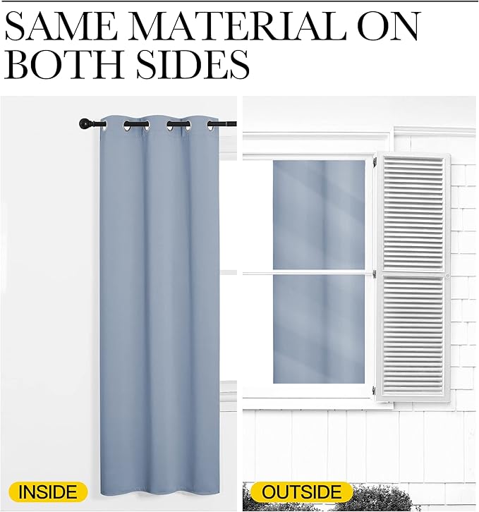 NICETOWN Vintage Blue Blackout Curtains 72 inches Length - Image 5