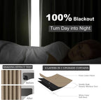 Topfinel Greige 90 Inches Long Blackout Natural Linen Curtains - Image 6