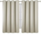 LEMOMO Light Beige Thermal Blackout Curtains/52 x 54 Inch/Set of 2 Panels Room - Image 2