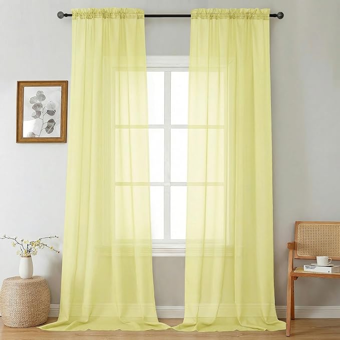 Gwine Extra Long Sheer Curtains 120 Inches Long by Gwine