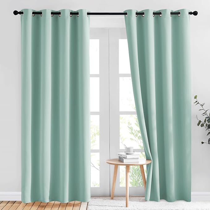 NICETOWN Seafoam Green Curtains 2 Panels 84 inches Long by NICETOWN