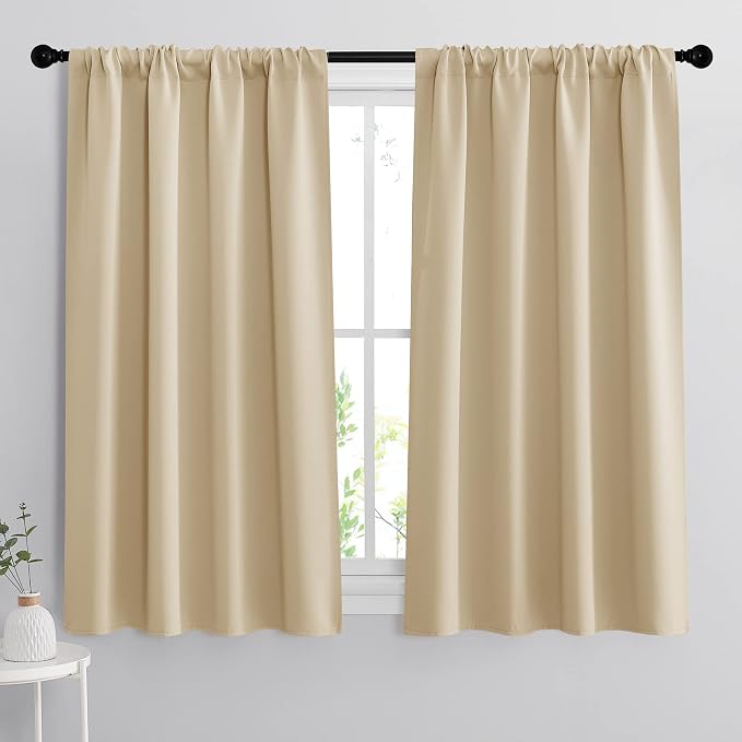 RYB HOME 54 inch Curtains for Living Room, Rod Pocket Thermal Insulated Small by RYBHOME