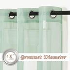 NICETOWN Sheer Sage Green Curtains - Image 2