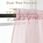 Chyhomenyc Sheer Valance Tiers Curtains 2 Panels, Elegant Light Filtering Rod - Image 3
