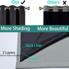 Yakamok 100% Blackout Lined Panels, Thermal Insulated Blackout Curtains - Image 5
