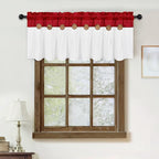 FRAMICS Farmhouse Valance Curtains, Boho Cotton Linen Kitchen Valance, Country - Image 5
