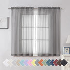 Aiyufeng Basic Rod Pocket Sheer Voile Window Curtain Panels White 1 Pair 2 by Aiyufeng