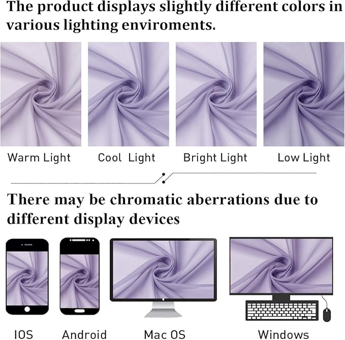 Lecloud Lavender Sheer Curtains 78 Inches Long 2 Panels Set, Light Filtering - Image 8