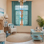 WAZZIO Boho Lace Curtains 63 Inches 2 Panel, Light Filtering Privacy Tassel & by WAZZIO