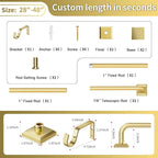 Gold Curtain Rods for Windows 28-48Inch Heavy Duty French Return Rod, Wrap - Image 8