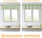 OWENIE Light Green Valances for Windows 1 Pcs, Light Filtering Textured - Image 5