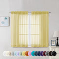 Chyhomenyc Mustard Yellow Sheer Curtains 45 Inches Long, Light Filtering Window by Chyhomenyc