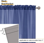 Aiyufeng Royal Blue Sheer Curtains 90 Inches Long 2 Panels Set, Semi - Image 4
