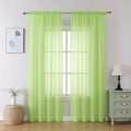 Aiyufeng Lime Sheer Curtains 84 Inches Long 2 Panels Set by Aiyufeng