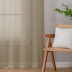 Lecloud Taupe Sheer Curtains 72 Inch Length 2 Panels, Light Filtering Soft - Image 8