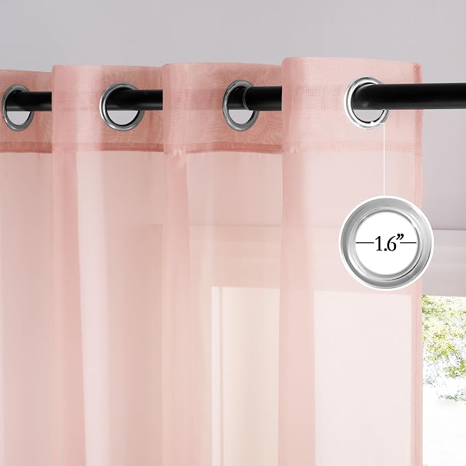 NICETOWN Light Pink Sheer Curtains - Image 2