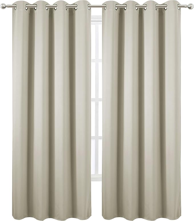 LEMOMO Light Beige Thermal Blackout Curtains/52 x 95 Inch/Set of 2 Panels Room - Image 2