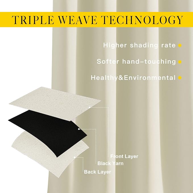 NICETOWN Short Window Curtains 45" L - Image 3