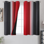 Estelar Textiler Red and Black Blackout Curtains 54 Inch Length, Light Blocking by ESTELARTEXTILER