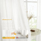 LAMIT Natural Linen Curtains for Bedroom, 84 Inch Length Faux Linen Textured - Image 5