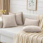 MIULEE Pack of 2 Couch Throw Pillow Covers 20x20 Inch Natural Beige Farmhouse - Image 5