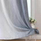 Estelar Textiler Grey and Greyish White Gradient Blackout Curtains 102 Inches - Image 6