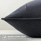 MIULEE Decorative Linen Pillow Covers 20x20 Inch Dark Gray ​Boho Farmhouse​ - Image 3