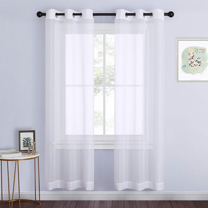 NICETOWN White Sheer Curtains 72 inches Long by NICETOWN