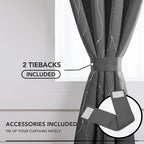 Deconovo Kitchen Curtains, Short Blackout Drapes 42 x 45 Inch, Thermal - Image 4