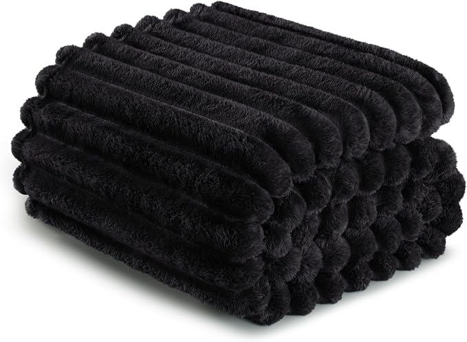 Exclusivo Mezcla Twin Size Flannel Fleece Blanket, Super Soft Striped Jacquard - Image 6