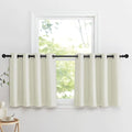 NICETOWN Natural Faux Linen Blackout Curtain Panels 24 inch Long, Thermal by NICETOWN