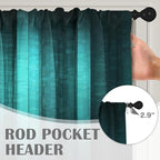 Emvency 2 Pack Valances Window Treatments, Teal Striped Abstract Glass Texture - Image 5