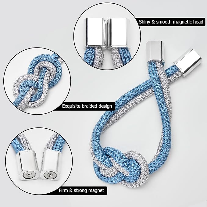 NICEEC 4 Pack Mini Magnetic Curtain Tiebacks Nordic Simple Style Drape Tie - Image 3