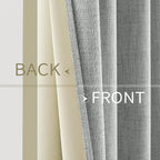 MIULEE Linen Curtains for Bedroom 100% Blackout Thermal Insulated Glacier Gray - Image 6