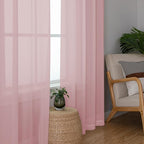 Chyhomenyc Sheer Curtains 45 Inch Long 2 Panels, Short Voile Drapes - Image 8