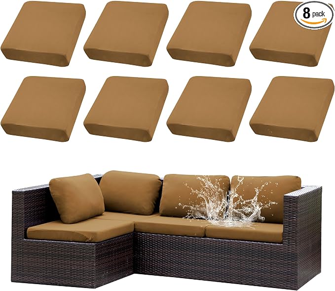 Outdoor Cushion Covers Set, Replacement by SUKAIKEQA